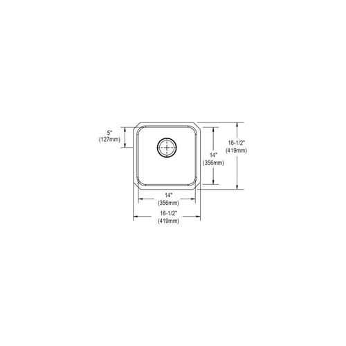 Elkay ELUHAD141450 Stainless Steel Single Bowl Undermount Sink in Lustrous Highlighted Satin