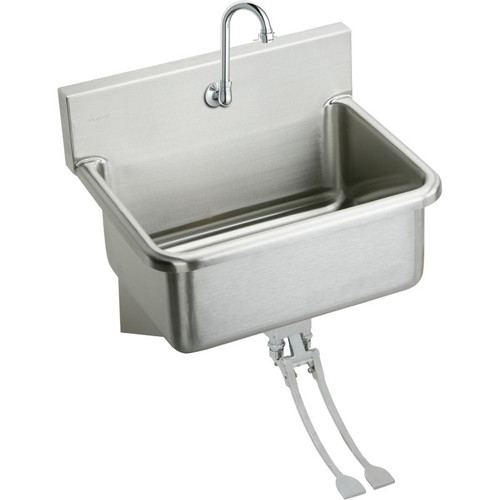 Elkay EWS3120FC Commercial Scrub Sink Package with Single Faucet Hole in Buffed Satin
