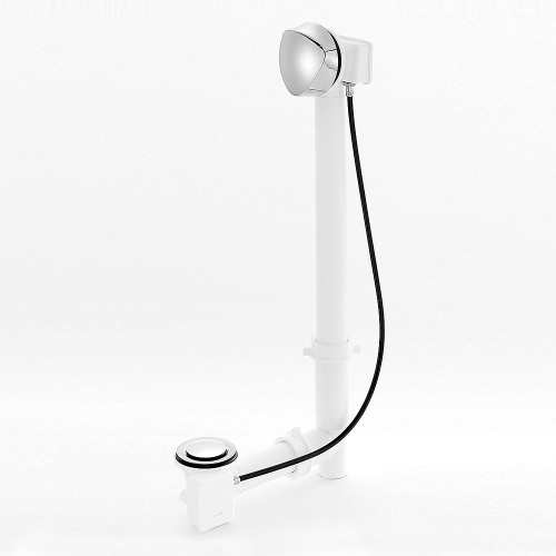 Cable-operated Waste and Overflow, 16-in to 22-in, in Chrome