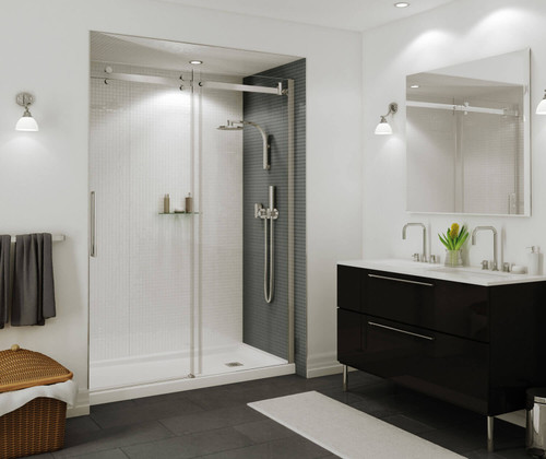 60in x 30in Rectangular Alcove Acrylic Shower Base with Right Hand Drain, in White