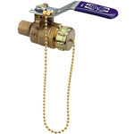 S58570HC 1/2 W/ 3/4 HOSE CAP CHAIN, Two-Piece Bronze Ball Valve - Solder and Hose Connections, S-585-70-HC  - Box of 10