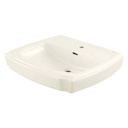 27-1/8-in Pedestal Bathroom Sink with Single Faucet Hole Drilled and Overflow, Less Pedestal in Sedona Beige