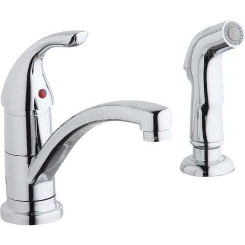Kitchen 2-Hole Faucet with Side Spray in Chrome