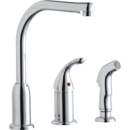 3-Hole Kitchen Faucet with Remote Handle and Side Spray in Chrome