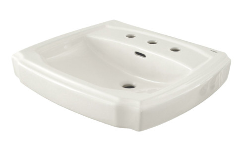 24-3/8-in Pedestal Bathroom Sink with 3 Faucet Holes Drilled and Overflow, Less Pedestal in Cotton