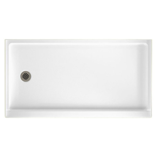 32-in D x 60-in W x 4.3125-in H Veritek Shower Base with Left-Hand Drain in White