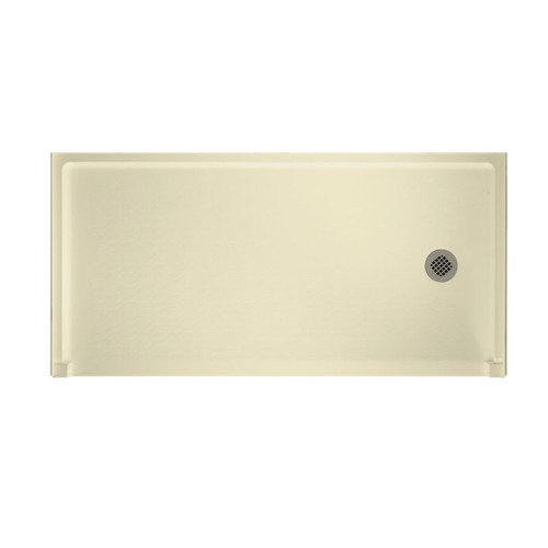 30.1875-in D x 60.375-in W x 4.1875-in H Solid Surface Shower Base with Right-Hand Drain in Bone