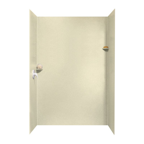 36-in D x 62-in W x 96-in H Solid Surface Shower Wall Surround in Bone
