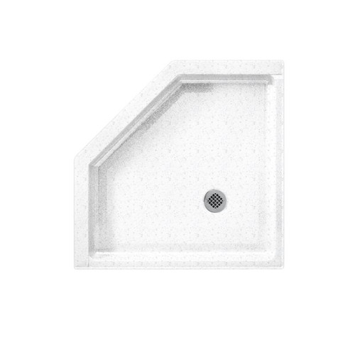 38.125-in D x 38.125-in W x 5.5-in H Solid Surface Shower Base in Arctic Granite