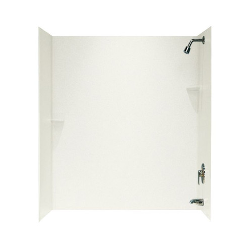 30-in D x 60-in W x 72-in H Solid Surface Bathtub Wall Kit in Bisque