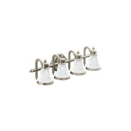 30in Wide Victorian 4 Light Bathroom Fixture in Brushed Nickel
