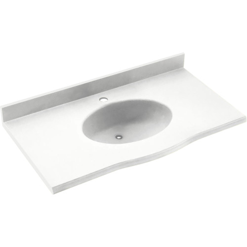EV1B2255-010 Solid Surface 55-in x 22-in Integral Single Sink Bathroom Vanity Top in White