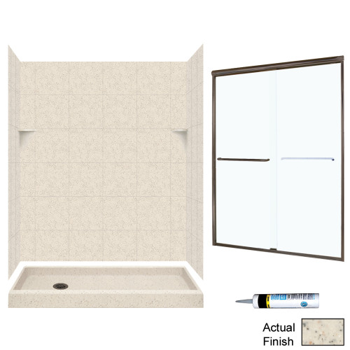 Swan SQP326L050-M58570BC 72.5-in x 60-in x 32-in 5-Piece Alcove Shower Kit in Tahiti Desert