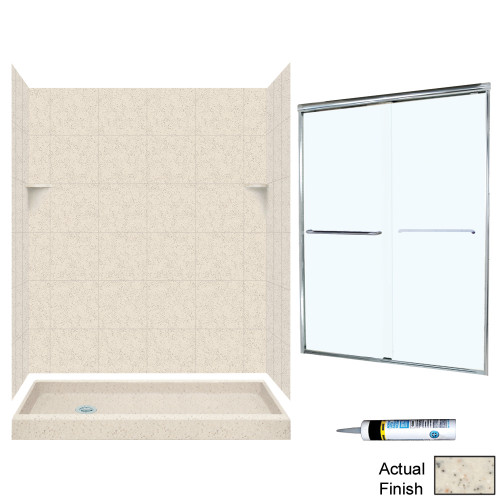 Swan SQP326L050-M58570CC 72.5-in x 60-in x 32-in 5-Piece Alcove Shower Kit in Tahiti Desert