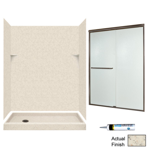 SSP326L050-M58570BR 72-in x 60-in x 32-in 5-Piece Alcove Shower Kit in Tahiti Desert