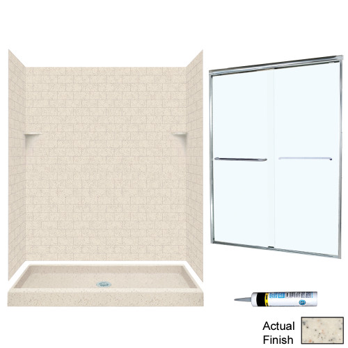 STP3460050-M58570CC 72.5-in x 60-in x 34-in 5-Piece Alcove Shower Kit in Tahiti Desert