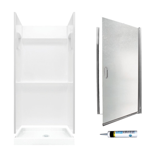 Swan SVP3232010-M28570CR 73.25-in x 32-in x 32-in 3-Piece Alcove Shower Kit in White