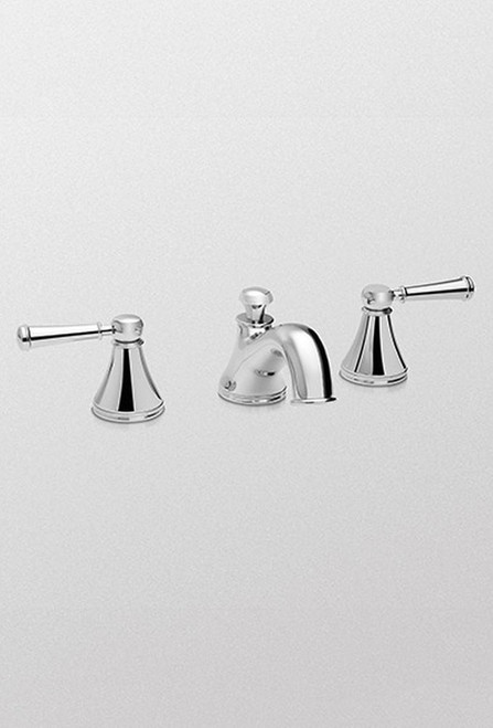 Widespread Bathroom Faucet with Lever Handles in Polished Nickel