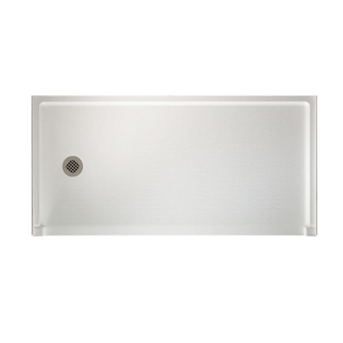30.1875-in D x 60.375-in W x 4.1875-in H Veritek Shower Base with Left-Hand Drain in White