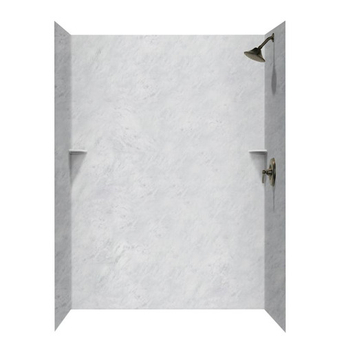 36-in D x 62-in W x 96-in H Solid Surface Shower Wall Surround in Tundra