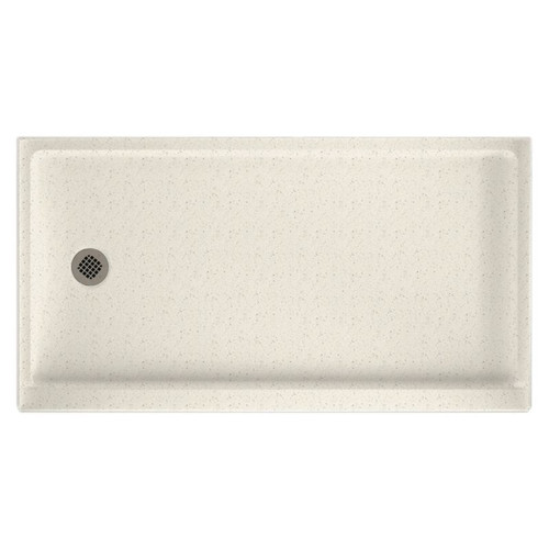 32-in D x 60-in W x 4.3125-in H Solid Surface Shower Base with Left-Hand Drain in Tahiti Matrix