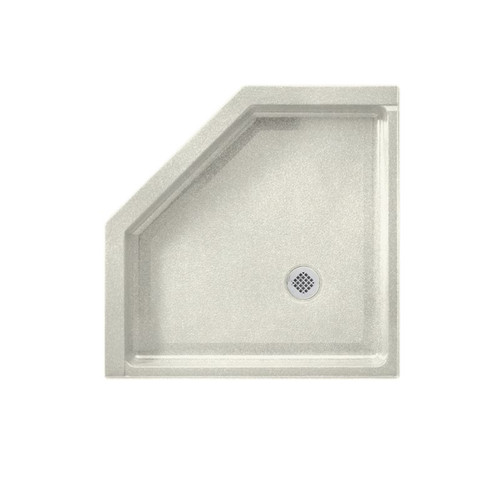 36.125-in D x 36.125-in W x 5.5-in H Solid Surface Shower Base in Bisque