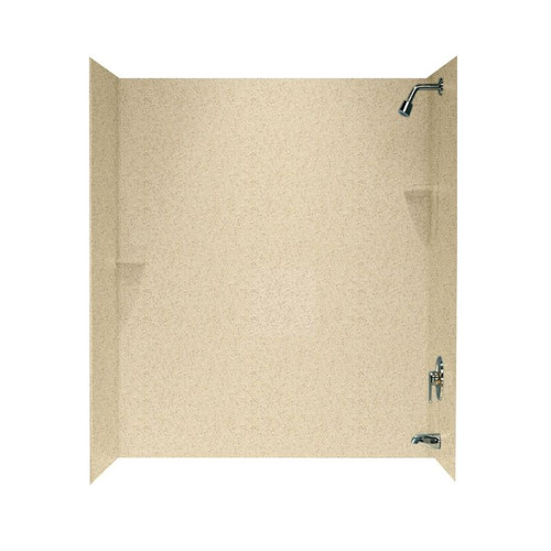 30-in D x 60-in W x 72-in H Solid Surface Bathtub Wall Kit in Bermuda Sand