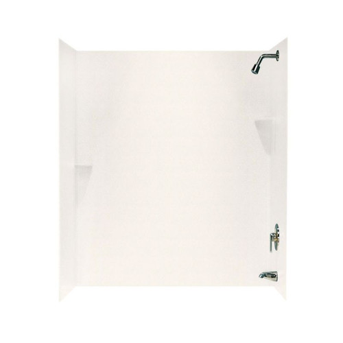 30-in D x 60-in W x 72-in H Solid Surface Bathtub Wall Kit in Tahiti Ivory