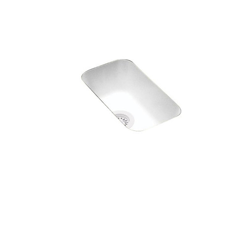 10.875-in D x 17.625-in W x 7.5-in H Solid Surface Undermount Single Bowl Kitchen Sink with 0-Hole in White