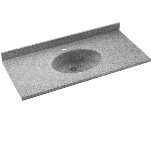 Swan CH1B2249-042 Solid Surface 49-in x 22-in Integral Single Sink Bathroom Vanity Top in Gray Granite