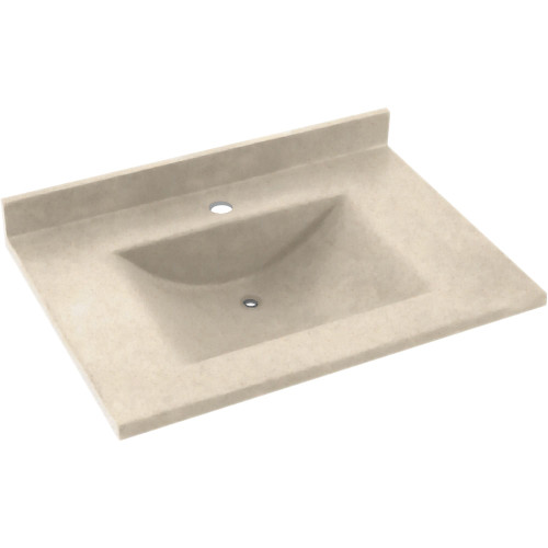 Composite 37-in x 22-in Integral Single Sink Bathroom Vanity Top in Tahiti Sand