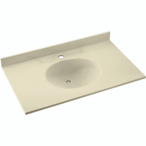 Solid Surface 61-in x 22-in Integral Single Sink Bathroom Vanity Top in Bone