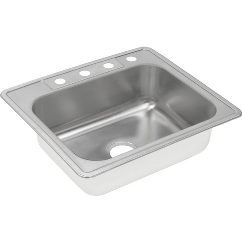 Dayton DXR2522MR2 Stainless Steel Single Bowl Top Mount Sink with MR2 Faucet Holes in Satin