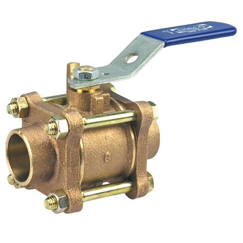 S595Y 1-1/4 CXC 600# FP BV 3-PC, Three-Piece Bronze Ball Valve - Full Port, Solder End Connections, S-595-Y
