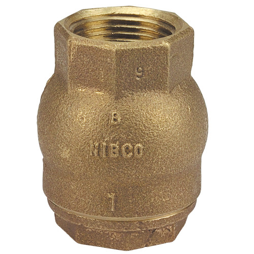 T480 1 THREADED RING CHECK VALVE BRONZE, Check Valve - Ring Check, Bronze, Resilient Disc, Thread Ends, T-480