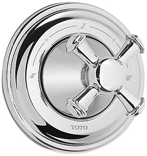 Three-Way Diverter Trim with Shut-Off and Cross Handle in Polished Chrome