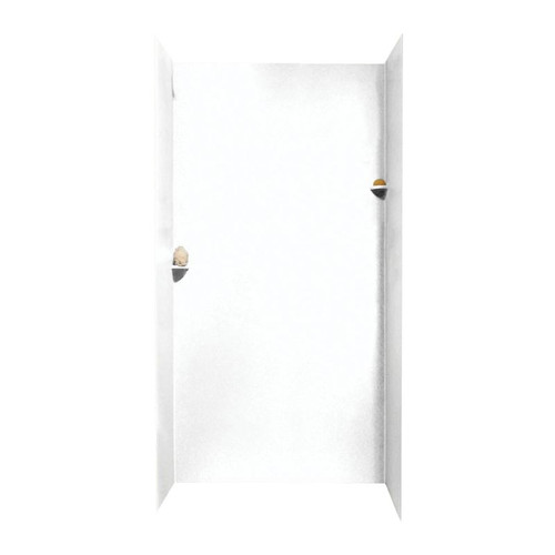 36-in D x 48-in W x 96-in H Solid Surface Shower Wall Surround in White