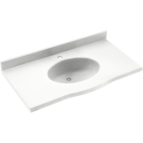 EV1B2237-010 Solid Surface 37-in x 22-in Integral Single Sink Bathroom Vanity Top in White