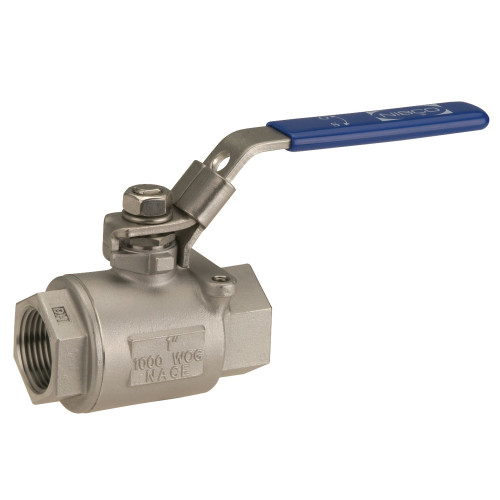 T585S6R66LL 3/4 THD FP BV 2PT MTG LL SS, Two-Piece Stainless Steel Ball Valve - Full Port, T-585-S6-R-66-LL  - Box of 10
