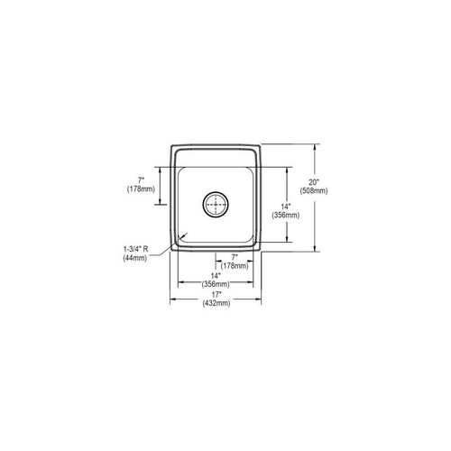 17" x 20" x 7-1/8" 20 Gauge Stainless Steel Single Bowl Drop-in Kitchen Sink with 1 Faucet Hole in Brushed Satin