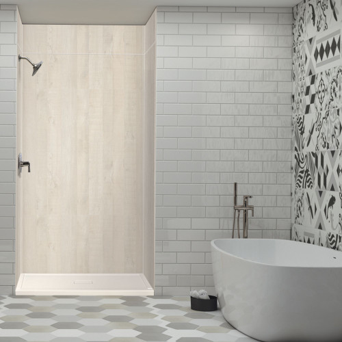 Transolid FLU4834C-32 Ultra Low Threshold 34-in x 48-in Single Shower Base With Center Drain in Cameo