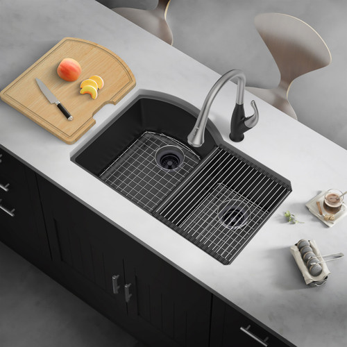 Transolid Aversa AUDD3120-09-KIT Radius All-In-One Undermount Kitchen Sink Kit