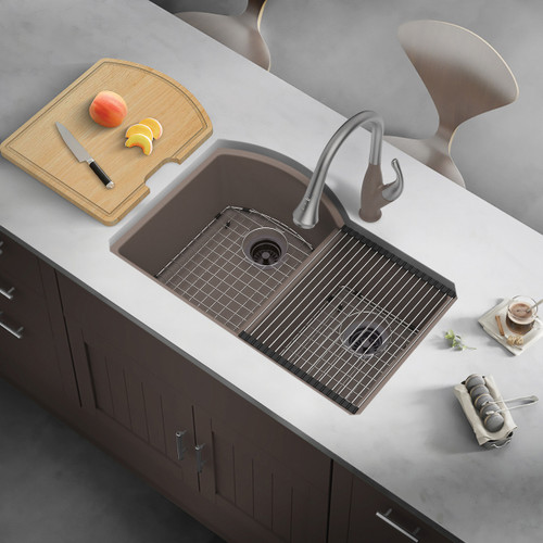 Transolid Aversa AUDD3120-12-KIT Radius All-In-One Undermount Kitchen Sink Kit