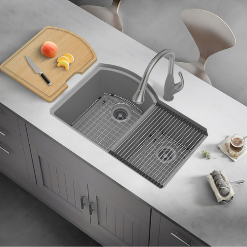 Transolid Aversa AUDD3120-17-KIT Radius All-In-One Undermount Kitchen Sink Kit