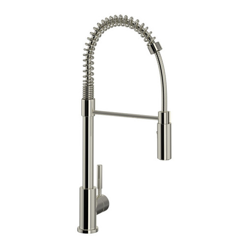 R7521PN Lux Side Handle Stainless Steel Pro Pulldown Kitchen Faucet with Lever Handle, Polished Nickel