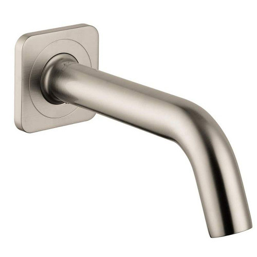 Tub Spout Wall Mounted Short Non Diverter in Brushed Nickel