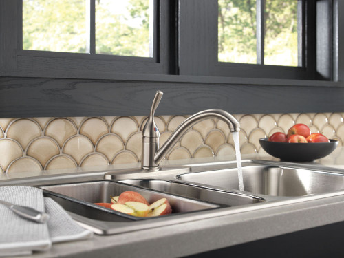 Delta 100-SS-DST Classic Single Handle Kitchen Faucet, Stainless