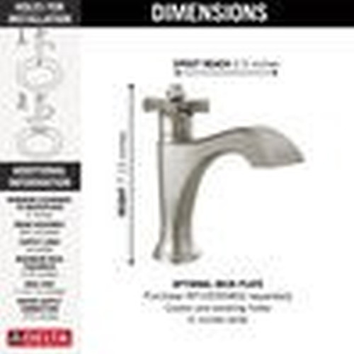 Delta 557-SSLPU-DST Dorval Single Handle Bathroom Faucet, Stainless