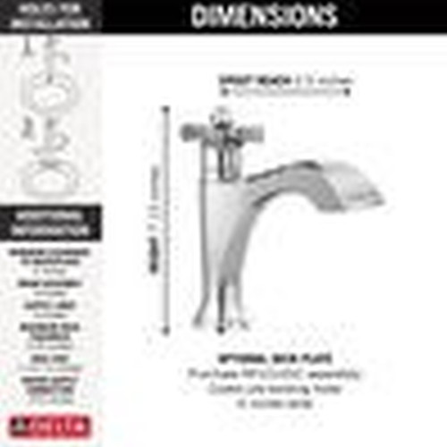 557-MPU-DST Dorval Single Handle Bathroom Faucet, Chrome