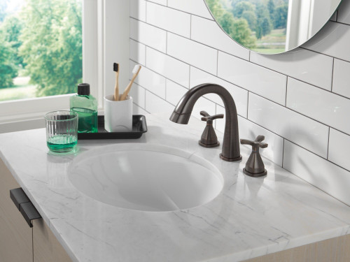 Delta 357756-RBPD-DST Stryke Two Handle Widespread Pull Down Bathroom Faucet, Venetian Bronze